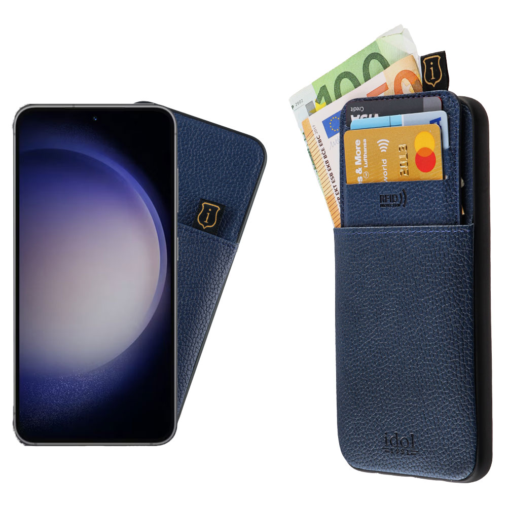 IDOL 1991 ΘΗΚΗ SAMSUNG S23 5G S911 6.1" ANTI-RFID LEATHER SMART WALLET BLUE