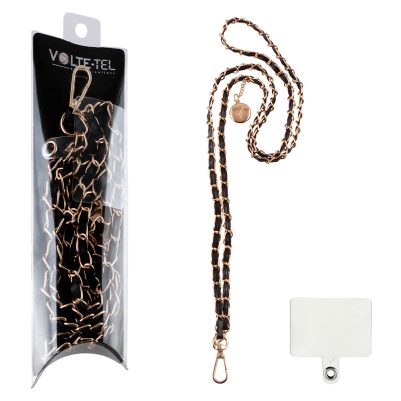 VOLTE-TEL NECK STRAP - ΑΛΥΣΙΔΑ ΛΑΙΜΟΥ ΓΙΑ ΘΗΚΕΣ GOLD VT407