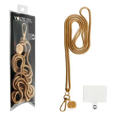 VOLTE-TEL NECK STRAP - ΑΛΥΣΙΔΑ ΛΑΙΜΟΥ 130cm ΓΙΑ ΘΗΚΕΣ GOLD VT404