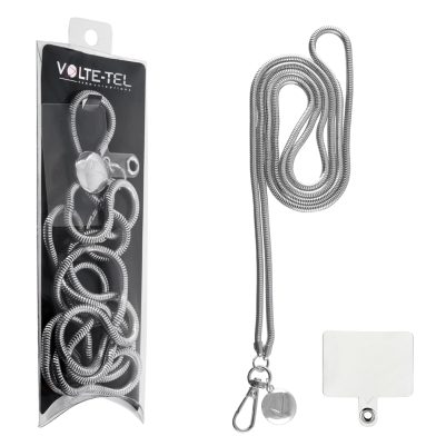VOLTE-TEL NECK STRAP - ΑΛΥΣΙΔΑ ΛΑΙΜΟΥ 130cm ΓΙΑ ΘΗΚΕΣ SILVER VT417