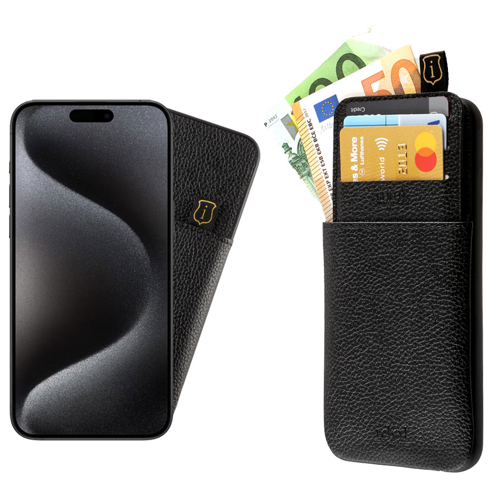 IDOL 1991 ΘΗΚΗ IPHONE 15 PRO 6.1" ANTI-RFID LEATHER SMART WALLET BLACK