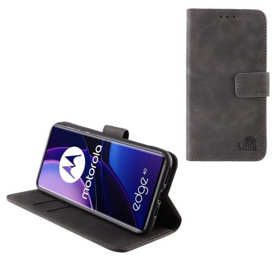 LIME ΘΗΚΗ MOTOROLA MOTO EDGE 40 5G 6,55" ESSENTIAL MAGNET BOOK STAND CLIP GREY