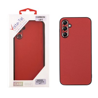 VOLTE-TEL ΘΗΚΗ SAMSUNG S24 PLUS 5G S926 6.7" CARBON LIFT FULL CAMERA PROTECTION RED