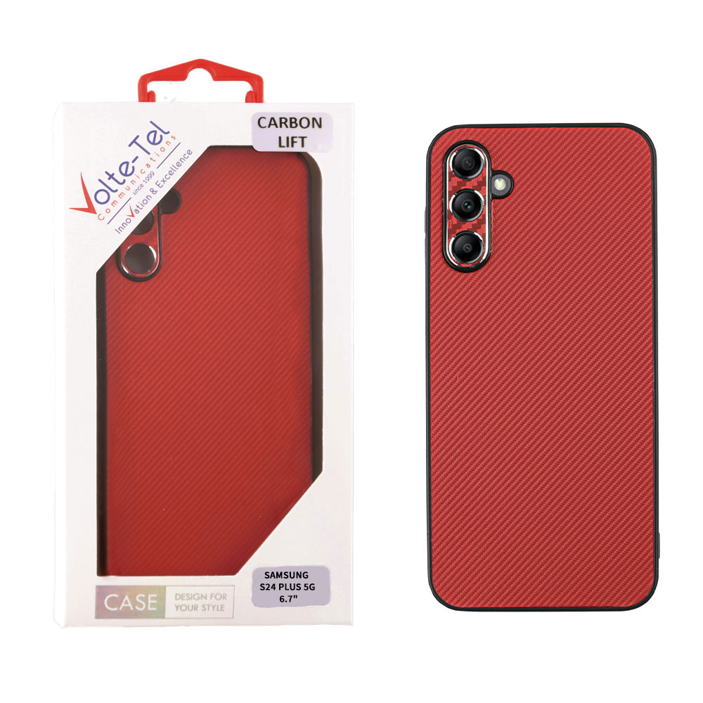 VOLTE-TEL ΘΗΚΗ SAMSUNG S24 PLUS 5G S926 6.7" CARBON LIFT FULL CAMERA PROTECTION RED
