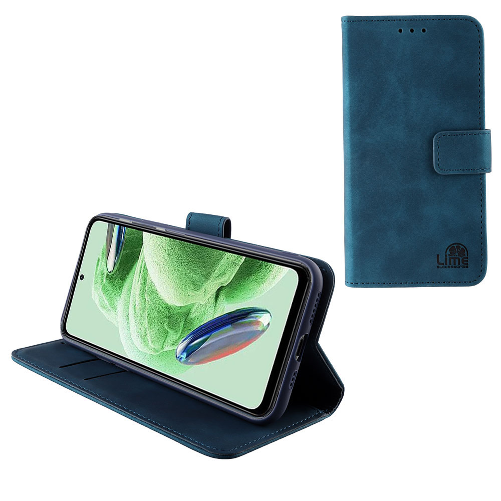 LIME ΘΗΚΗ XIAOMI REDMI NOTE 12 5G 6.67" ESSENTIAL MAGNET BOOK STAND CLIP DARK BLUE