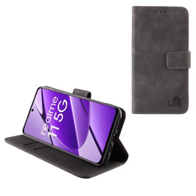 LIME ΘΗΚΗ REALME 11 5G 6.72" ESSENTIAL MAGNET BOOK STAND CLIP GREY