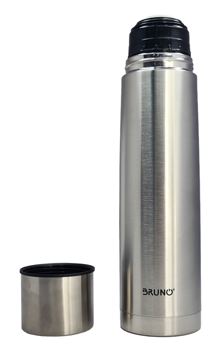 BRUNO θερμός BRN-0069, με καπάκι-κύπελλο, anti-slip, 1000ml, ασημί - Image 3