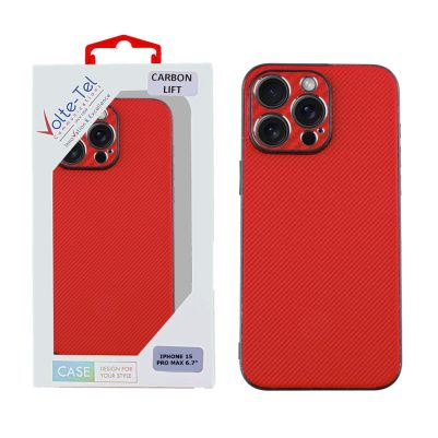 VOLTE-TEL ΘΗΚΗ IPHONE 15 PRO MAX 6.7" CARBON LIFT FULL CAMERA PROTECTION RED