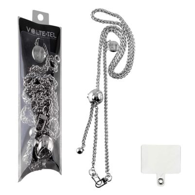 VOLTE-TEL NECK STRAP - ΑΛΥΣΙΔΑ ΛΑΙΜΟΥ ΓΙΑ ΘΗΚΕΣ SILVER VT422 110cm