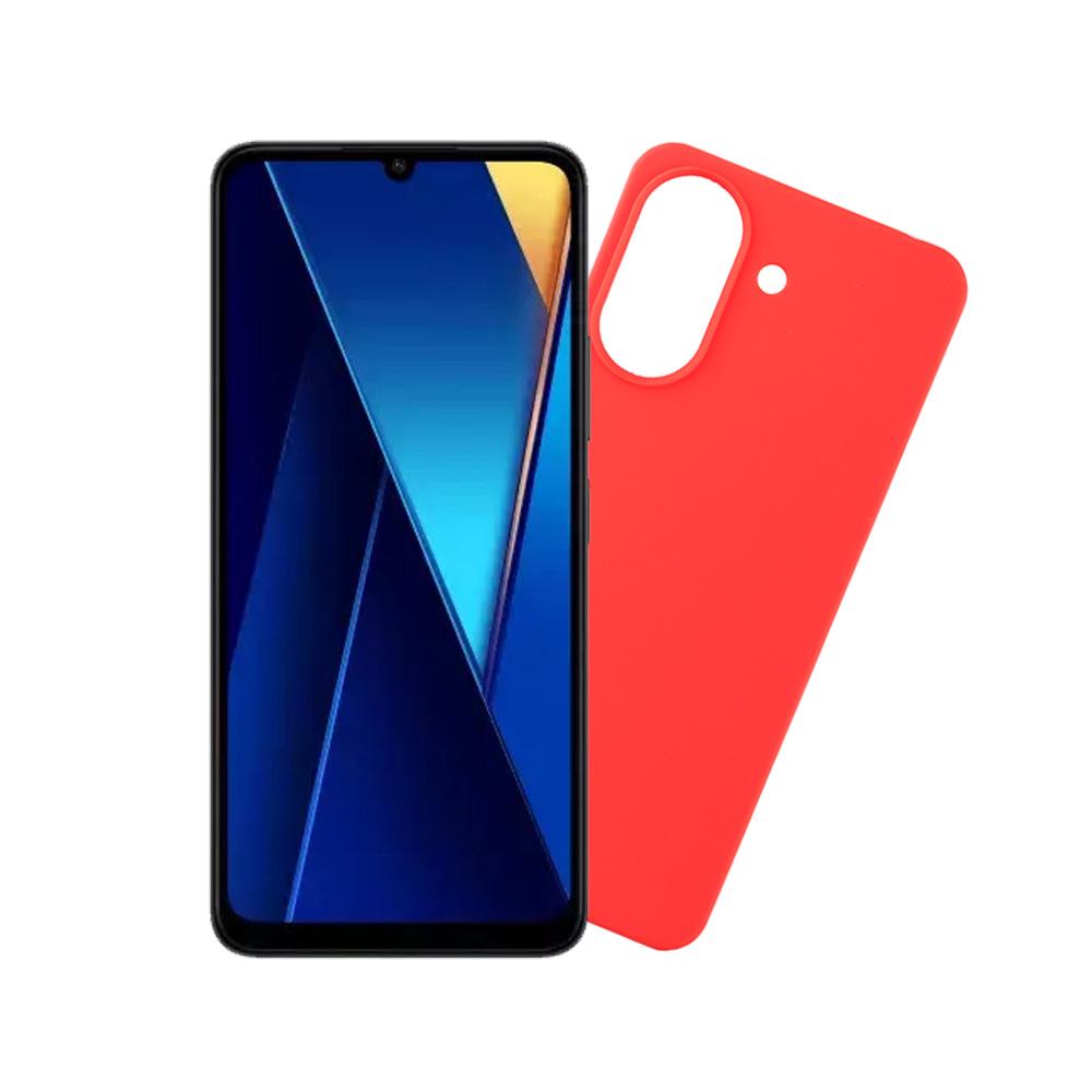 VOLTE-TEL ΘΗΚΗ XIAOMI POCO C65 6.74" SILICON TPU CAMERA GUARD RED