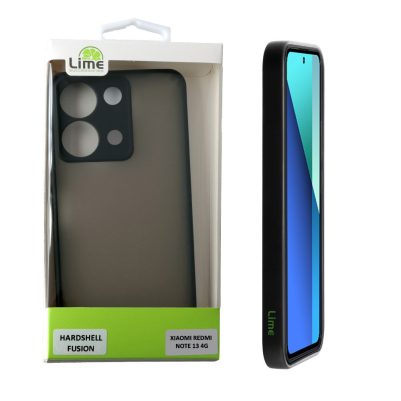 LIME ΘΗΚΗ XIAOMI REDMI NOTE 13 4G 6.67" HARDSHELL FUSION FULL CAMERA PROTECTION BLACK WITH RED KEYS