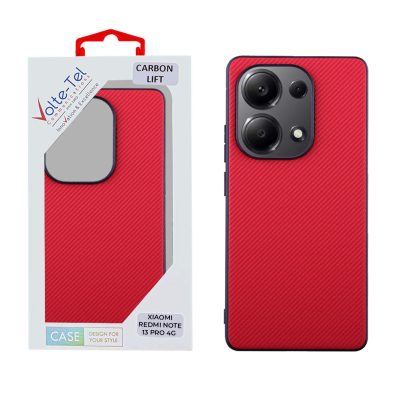 VOLTE-TEL ΘΗΚΗ XIAOMI REDMI NOTE 13 PRO 4G 6.67" CARBON LIFT CAMERA GUARD PROTECTION RED