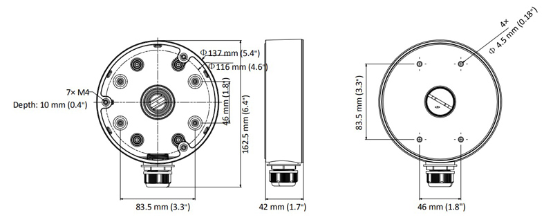 HIKVISION HIWATCH βάση κάμερας DS-1280ZJ-DM21, μεταλλική, λευκή - Image 2