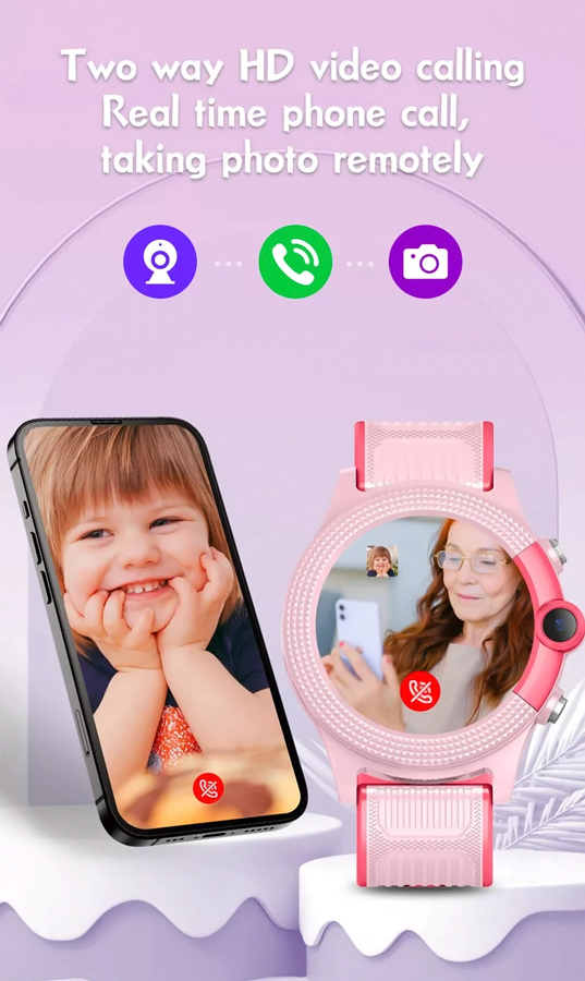INTIME GPS smartwatch για παιδιά IT-052, 1.28", camera, 4G, IPX7, μπλε - Image 2