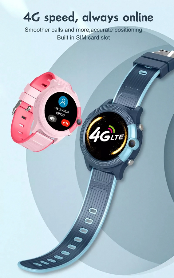 INTIME GPS smartwatch για παιδιά IT-053, 1.28", camera, 4G, IPX7, ροζ - Image 3