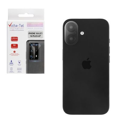 VOLTE-TEL TEMPERED GLASS IPHONE 16 6.3"/16 PLUS 6.9" 9H 0.25mm 3D CURVED FOR CAMERA TRANSPARENT