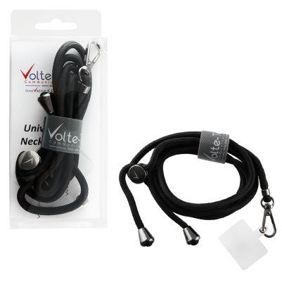 VOLTE-TEL NECK STRAP - ΛΟΥΡΑΚΙ ΛΑΙΜΟΥ ΓΙΑ ΘΗΚΕΣ ΜΑΥΡΟ VT01