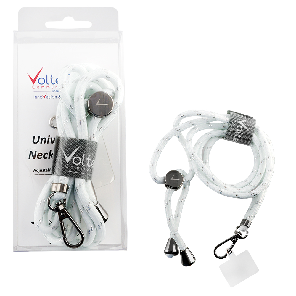 VOLTE-TEL NECK STRAP - ΛΟΥΡΑΚΙ ΛΑΙΜΟΥ ΓΙΑ ΘΗΚΕΣ ΑΣΠΡΟ-ΑΣΗΜΙ VT36