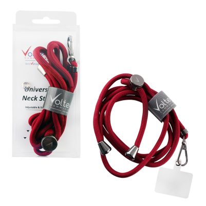 VOLTE-TEL NECK STRAP - ΛΟΥΡΑΚΙ ΛΑΙΜΟΥ ΓΙΑ ΘΗΚΕΣ ΣΚΟΥΡΟ ΚΟΚΚΙΝΟ VT08