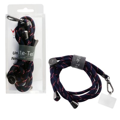 VOLTE-TEL NECK STRAP - ΛΟΥΡΑΚΙ ΛΑΙΜΟΥ ΓΙΑ ΘΗΚΕΣ ΜΠΛΕ ΜΕ ΡΙΓΕΣ ΑΣΠΡΕΣ ΚΑΙ ΚΟΚΚΙΝΕΣ VT05