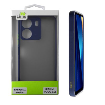 LIME ΘΗΚΗ XIAOMI POCO C65 6.74" HARDSHELL FUSION FULL CAMERA PROTECTION BLUE WITH YELLOW KEYS