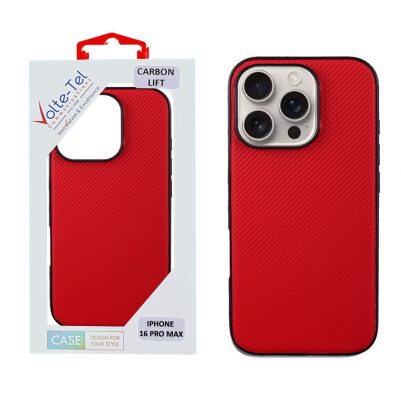 VOLTE-TEL ΘΗΚΗ IPHONE 16 PRO MAX 6.9" CARBON LIFT CAMERA GUARD RED