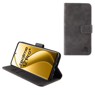LIME ΘΗΚΗ REALME 12 PRO 5G/REALME 12 PRO PLUS 5G 6,7" ESSENTIAL MAGNET BOOK STAND CLIP GREY