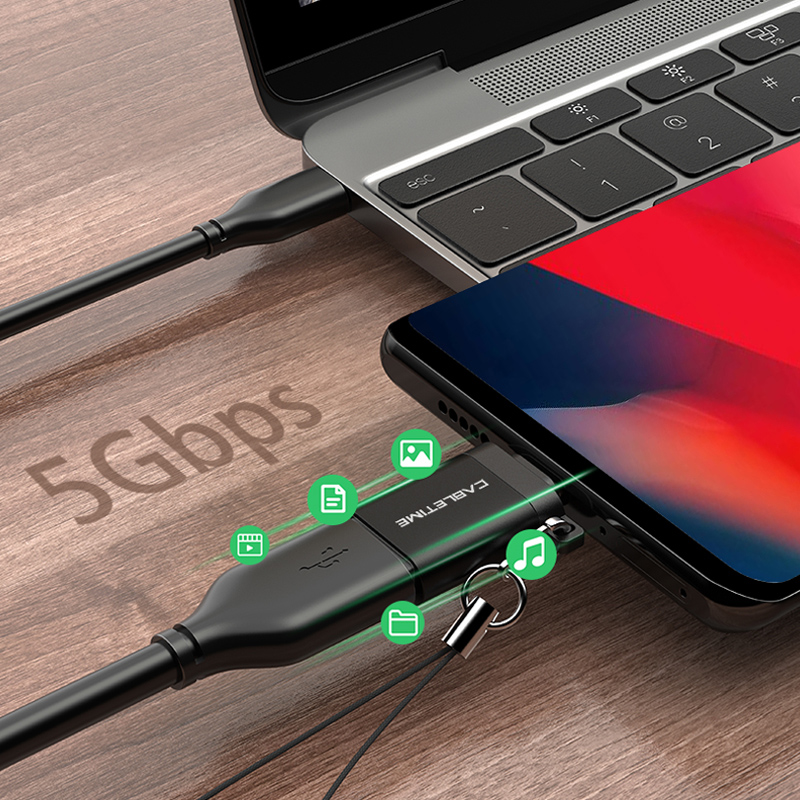 CABLETIME αντάπτορας USB-C σε USB CT-CMAF, 5Gbps, 10.5W, μαύρος - Image 2