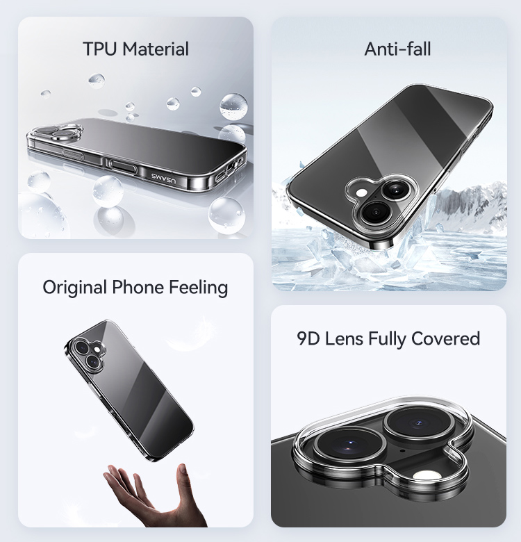 USAMS θήκη Primary US-BH887 για iPhone 16 Plus, διάφανη - Image 2