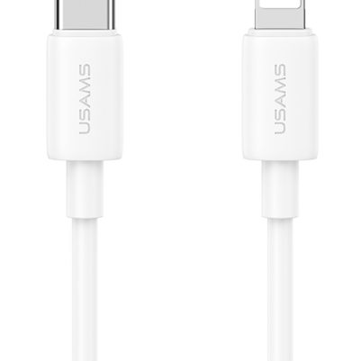 USAMS καλώδιο Lightning σε USB-C US-SJ712, 30W, 480Mbps, 1m, λευκό