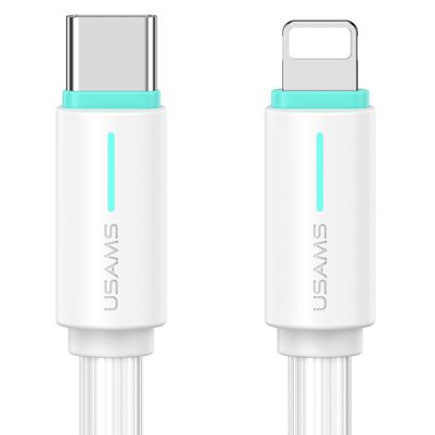 USAMS καλώδιο Lightning σε USB-C US-SJ735, 30W, 480Mbps, 1m, λευκό