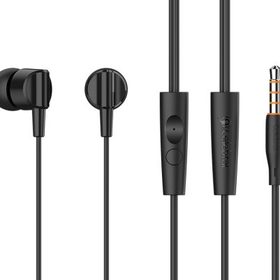 CELEBRAT earphones με μικρόφωνο G35, 3.5mm σύνδεση, 10mm, 1.2m, μαύρα