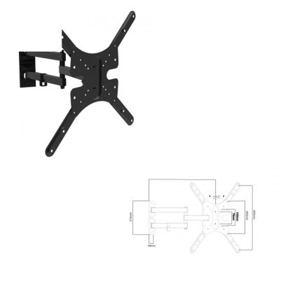 BRACKET ΒΑΣΗ ΤΗΛΕΟΡΑΣΗΣ TV 32"-55" LCD27-2 MAX VESA 400X400 30 KG ΚΛΙΣΗ ± 15 ΜΟΙΡΕΣ ΠΕΡΙΣΤΡΟΦΗ 180 ΜΟΙΡΕΣ