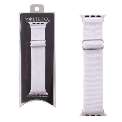 VOLTE-TEL ΛΟΥΡΑΚΙ ΡΟΛΟΓΙΟΥ APPLE WATCH 42/44/45/49mm ELASTIC BRAIDED NYLON WHITE VT101