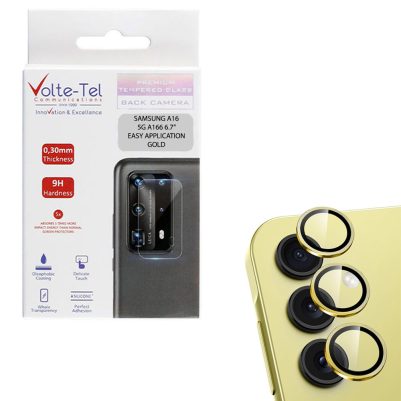 VOLTE-TEL CAMERA GLASS COVER SAMSUNG A16 4G A165/A16 5G A166 6.7" 9H 0.30MM EASY APPLICATION GOLD