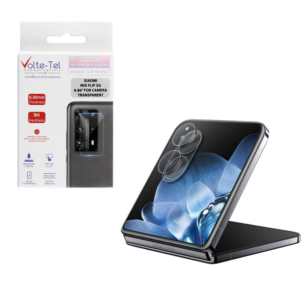 VOLTE-TEL TEMPERED GLASS XIAOMI MIX FLIP 5G 6.86" 9H 0.25mm 3D CURVED FOR CAMERA TRANSPARENT