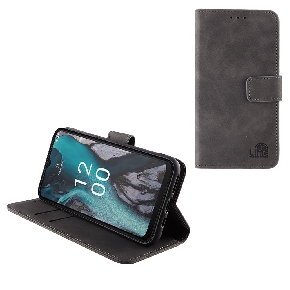 LIME ΘΗΚΗ NOKIA C22 6.5" ESSENTIAL MAGNET BOOK STAND CLIP GREY
