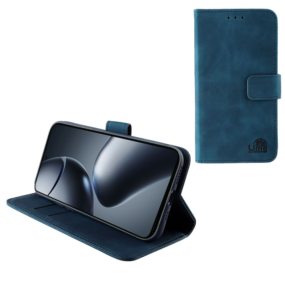 LIME ΘΗΚΗ XIAOMI 14T 5G 6.67" ESSENTIAL MAGNET BOOK STAND CLIP DARK BLUE