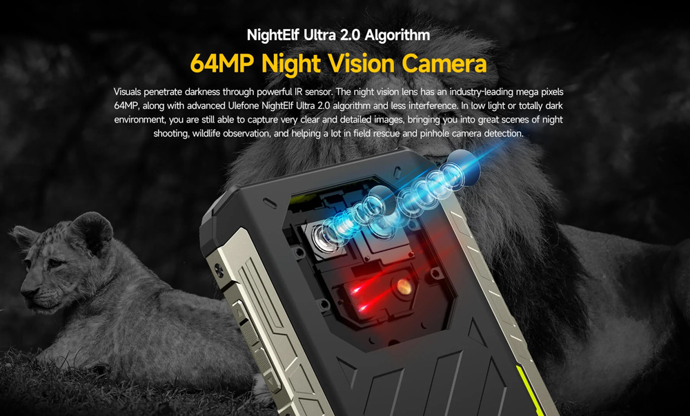 ULEFONE smartphone Armor 22, 6.58", 8/128GB, 6600mAh, IP68/IP69K, μαύρο - Image 3