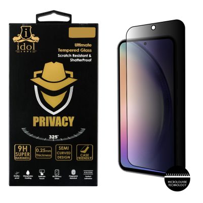 IDOL 1991 TEMPERED GLASS SAMSUNG A54 5G A546 6.4" 9H 0.25mm PRIVACY ANTISPY SEMI CURVED FULL GLUE BLACK