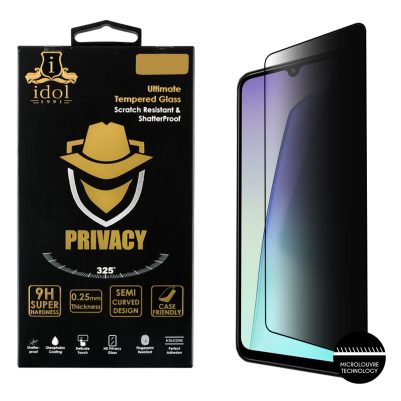IDOL 1991 TEMPERED GLASS XIAOMI REDMI 14C 4G/POCO C75 4G 6.88" 9H 0.25mm PRIVACY ANTISPY SEMI CURVED FULL GLUE BLACK