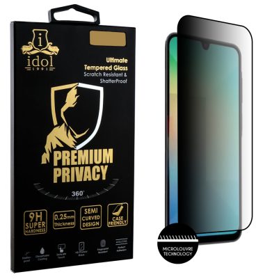 IDOL 1991 TEMPERED GLASS SAMSUNG A26 5G A266 6.64" 9H 0.25mm PREMIUM PRIVACY ANTISPY SEMI CURVED FULL GLUE BLACK