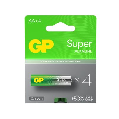GP ΑΛΚΑΛΙΚΕΣ ΜΠΑΤΑΡΙΕΣ LR06/SIZE AA 1.5V SUPER ALKALINE G-TECH +50% MORE POWER 4/BLISTER