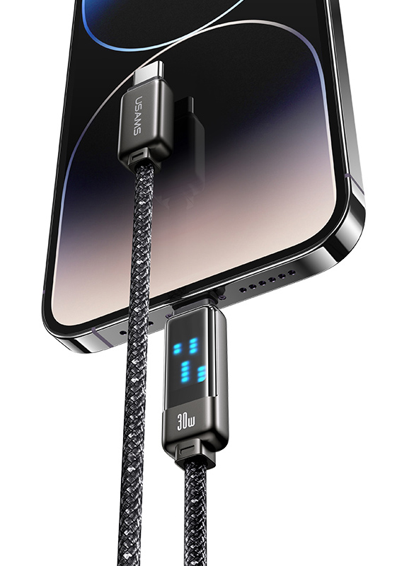 USAMS καλώδιο Lightning σε USB-C SJ743, 30W, 480Mbps, 1.2m, λευκό - Image 3