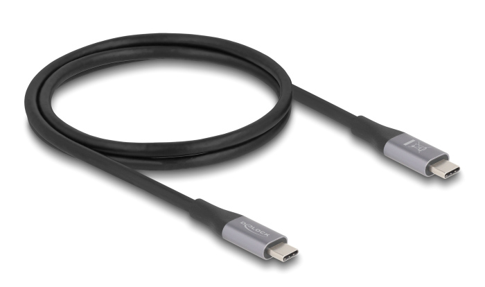 DELOCK καλώδιο USB-C 81191, 240W, 40 Gbps, 8K, 1m, E-Marker, μαύρο - Image 2
