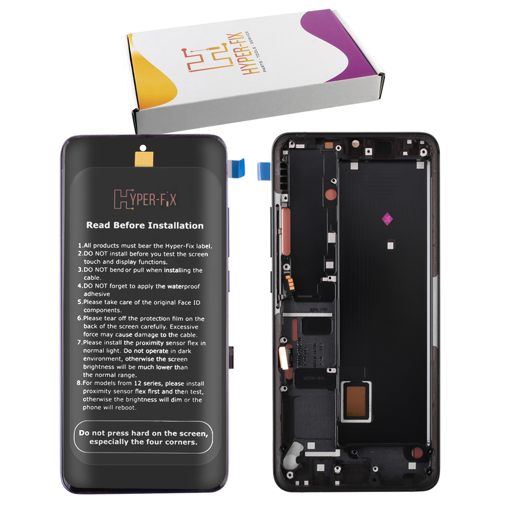 XIAOMI MI NOTE 10 LITE ΟΘΟΝΗ + TOUCH SCREEN + LENS + FRAME HF-5600040F4L00 BLACK HYPER-FIX SERVICE PACK