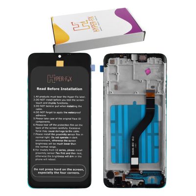 SAMSUNG A20s A207 ΟΘΟΝΗ+TOUCH SCREEN + LENS + FRAME HF-GH81-17774A BLACK HYPER-FIX SERVICE PACK