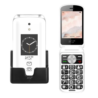 ΚΙΝΗΤΟ ΜΕ ΠΛΗΚΤΡΑ NSP 2700DS 2G FLIP 2.8" 128MB/64MB DUAL SIM RADIO-MP3/MP4 SOS BUTTON WHITE GR