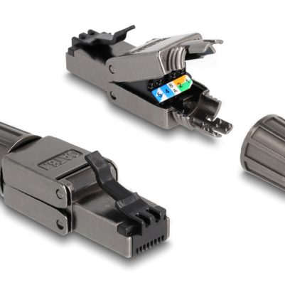 DELOCK βύσμα RJ45 CAT 8.1 STP 86514, tool-free, γκρι