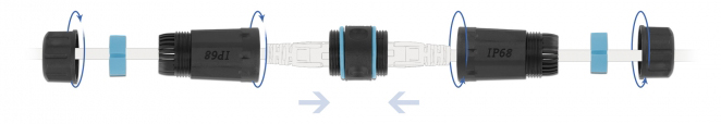 DELOCK αδιάβροχος αμφίδρομος σύνδεσμος RJ45 Cat.6A 86693, μπλε - Image 2